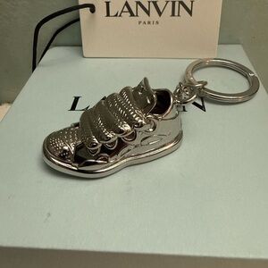 Lanvin Metallic Silver Sneaker Key Holder